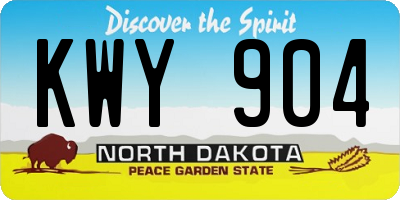 ND license plate KWY904
