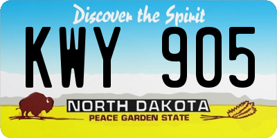 ND license plate KWY905