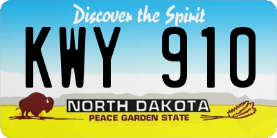 ND license plate KWY910