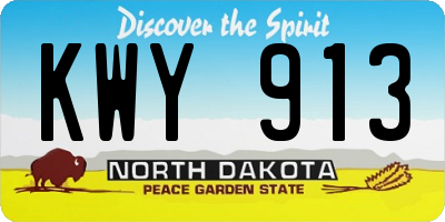 ND license plate KWY913