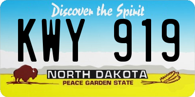 ND license plate KWY919