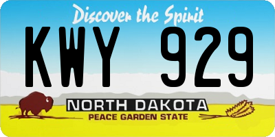 ND license plate KWY929