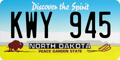 ND license plate KWY945