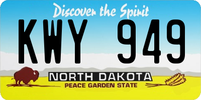 ND license plate KWY949