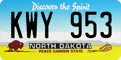 ND license plate KWY953