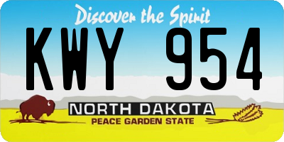 ND license plate KWY954