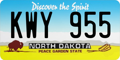 ND license plate KWY955