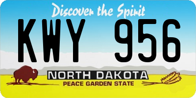 ND license plate KWY956