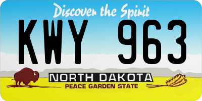 ND license plate KWY963