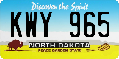 ND license plate KWY965