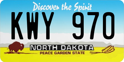 ND license plate KWY970