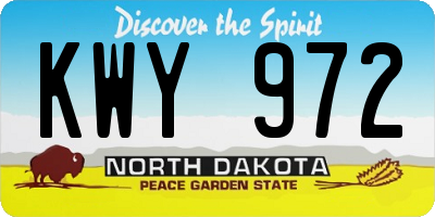 ND license plate KWY972