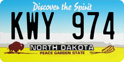 ND license plate KWY974