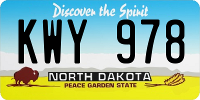 ND license plate KWY978