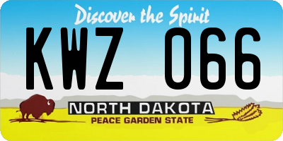 ND license plate KWZ066
