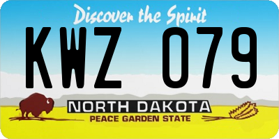 ND license plate KWZ079
