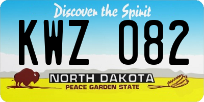 ND license plate KWZ082