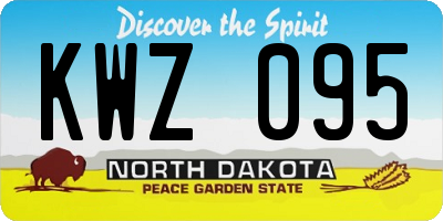 ND license plate KWZ095