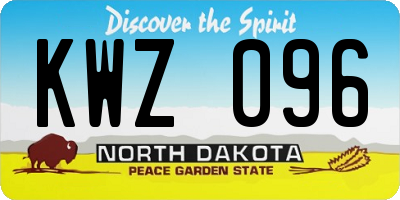 ND license plate KWZ096