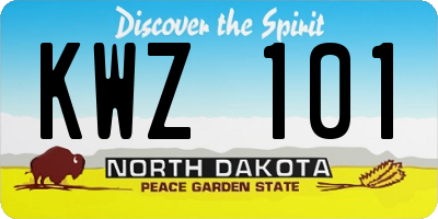 ND license plate KWZ101