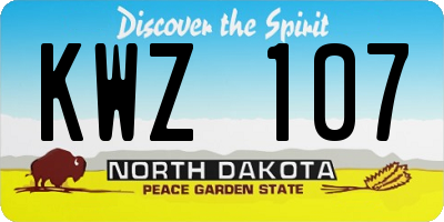 ND license plate KWZ107