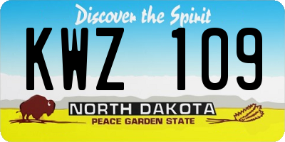 ND license plate KWZ109