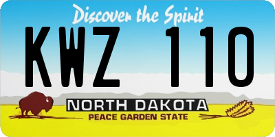 ND license plate KWZ110