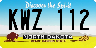 ND license plate KWZ112