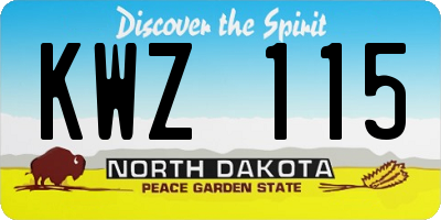 ND license plate KWZ115