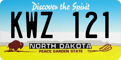 ND license plate KWZ121