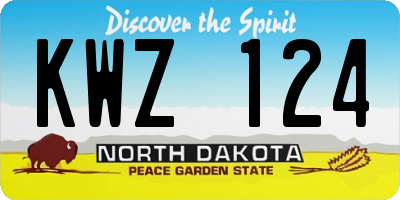 ND license plate KWZ124