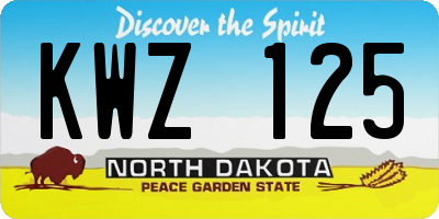 ND license plate KWZ125