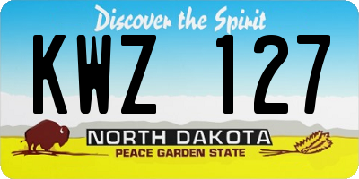 ND license plate KWZ127