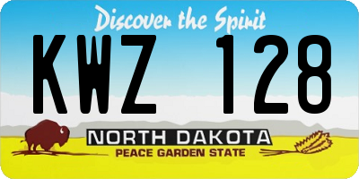 ND license plate KWZ128