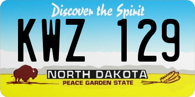 ND license plate KWZ129