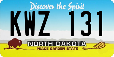 ND license plate KWZ131