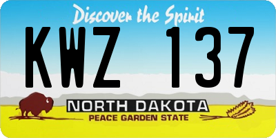 ND license plate KWZ137