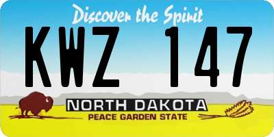ND license plate KWZ147