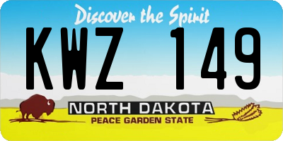 ND license plate KWZ149