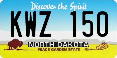 ND license plate KWZ150