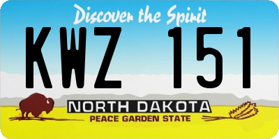 ND license plate KWZ151