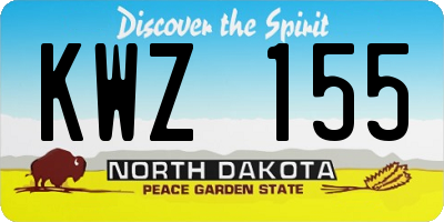 ND license plate KWZ155