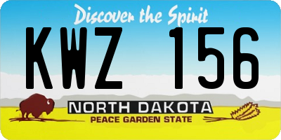 ND license plate KWZ156