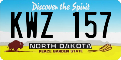 ND license plate KWZ157