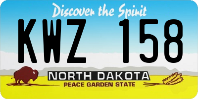 ND license plate KWZ158