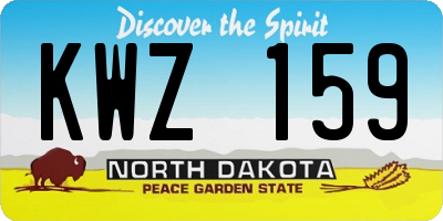 ND license plate KWZ159