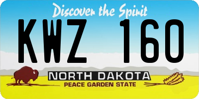 ND license plate KWZ160