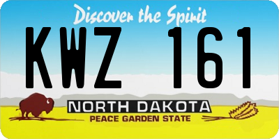 ND license plate KWZ161