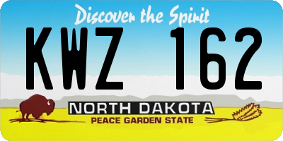 ND license plate KWZ162