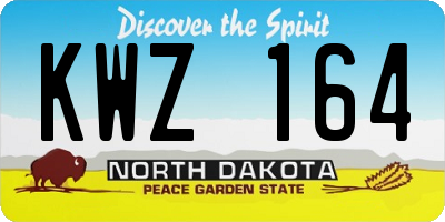 ND license plate KWZ164